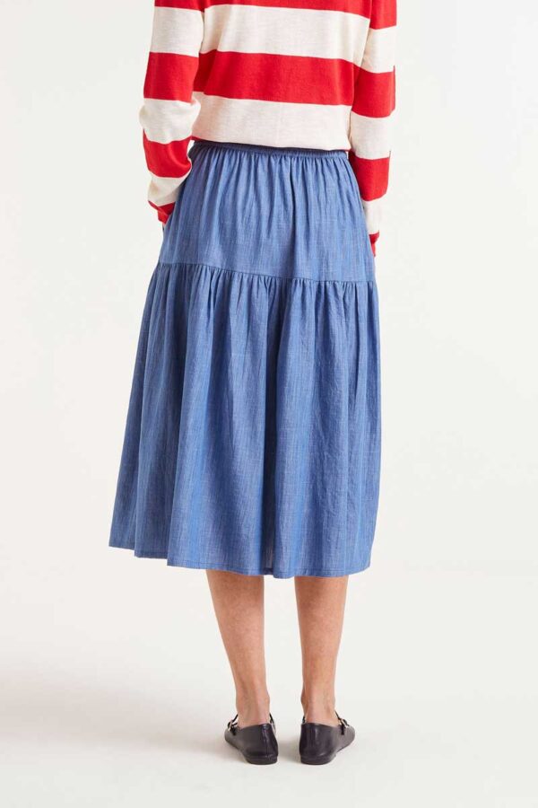 Denim midi skirt