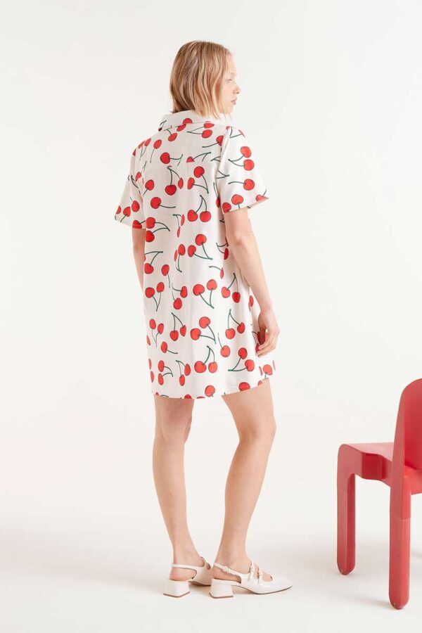 Short cherry print dress