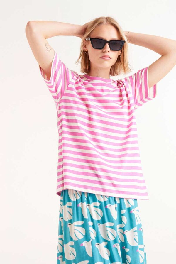 Pink striped t-shirt